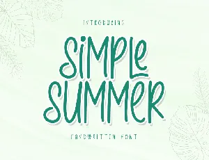 Simple Summer - Personal Use font