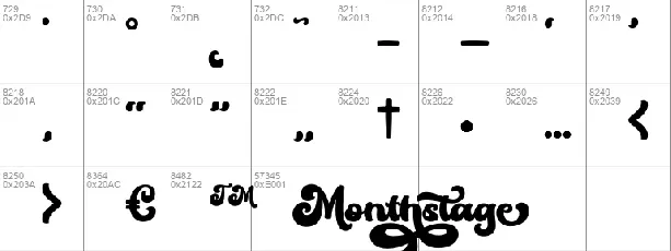 Monthstage font