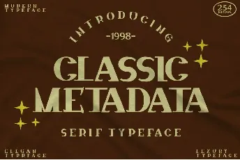 Classic Metadata font