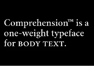 Comprehension font