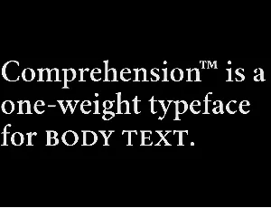 Comprehension font