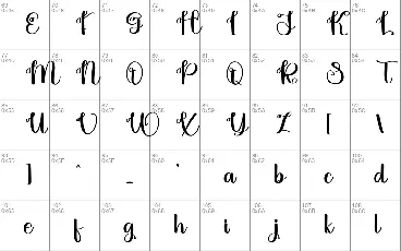 Ligature of Calligraphy font