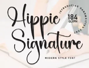 Hippie Signature Script font