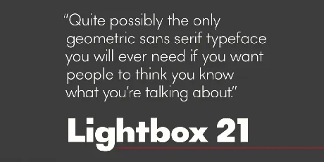 Lightbox 21 Family font