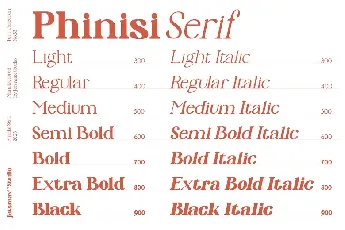 Phinisi Serif Family font