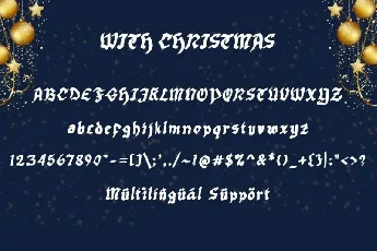 With Christmas font