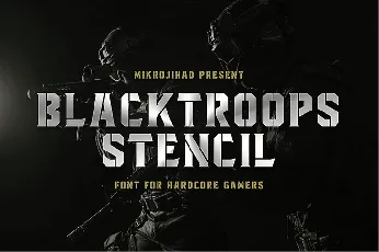 Blacktroops Stencil font