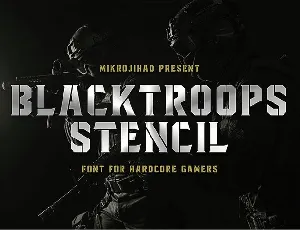 Blacktroops Stencil font