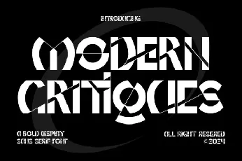 MODERN CRITIQUES FONT