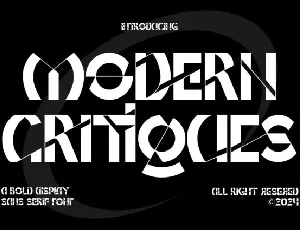 MODERN CRITIQUES FONT