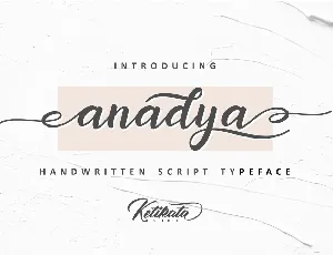 Anadya Handwritten font