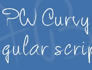 PW Curvy regular script font