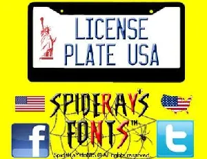 License Plate USA font