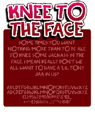 Knee to the face font