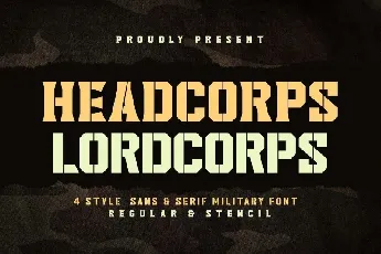 Headcorps & Lordcorps Display Military font