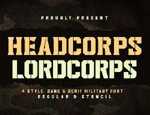 Headcorps & Lordcorps Display Military font