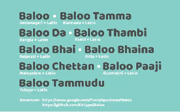 Baloo Family font