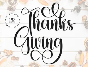 Thanks Giving Script font