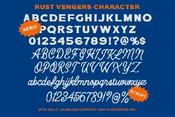 Rust Vengers Duo font