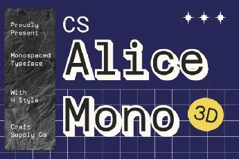 CS Alice Mono 3D font