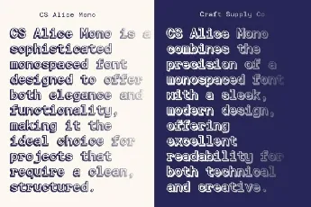 CS Alice Mono 3D font