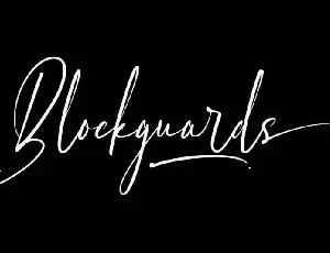 Blockguards Script font