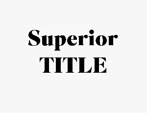 Superior Title Family font