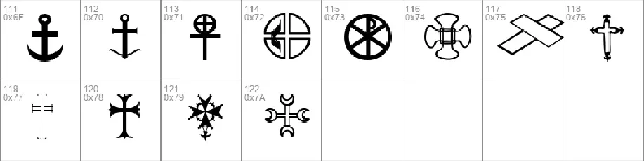 Christian Crosses III font