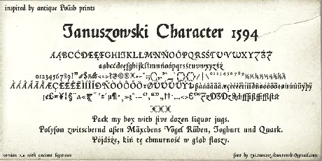 zai Januszowski Character 1594 font