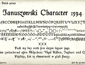 zai Januszowski Character 1594 font