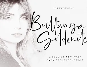 Brittanya Goldenite Handwritten font