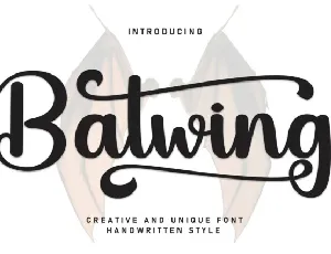 Batwing Script font