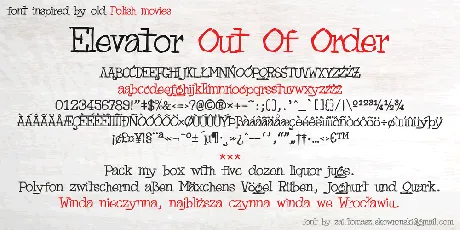 zai Elevator Out Of Order font