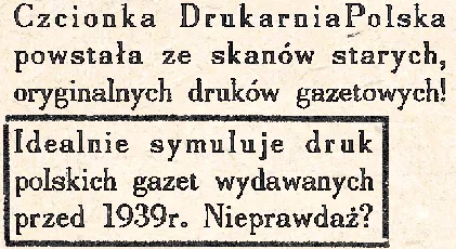 Drukarnia Polska font