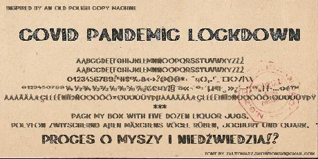 zai Covid Pandemic Lockdown font