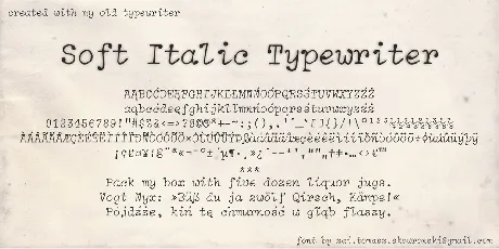 zai Soft Italic Typewriter font