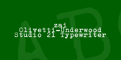 zai Olivetti-Underwood Studio 21 Typewriter font