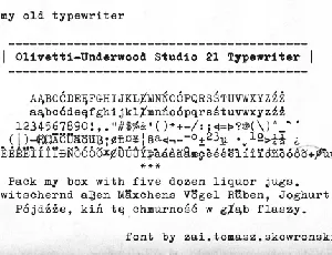 zai Olivetti-Underwood Studio 21 Typewriter font