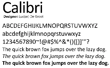 Calibri font