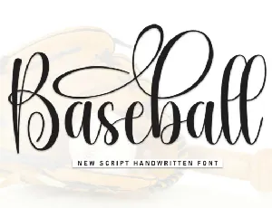 Baseball Script font