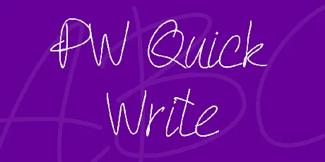 PW Quick Write font