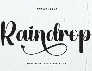 Raindrop Script font