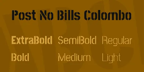 Post No Bills Colombo font