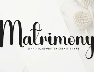 Matrimony Script font