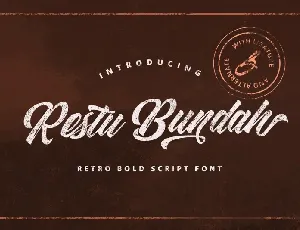 Restu Bundah Retro Script font