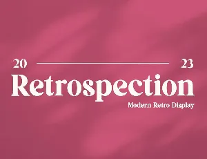 Retrospection font