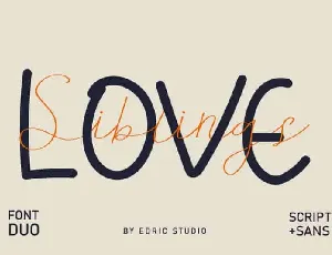 Siblings Love Script Duo font