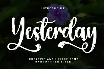 Yesterday Script Typeface font