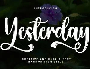 Yesterday Script Typeface font