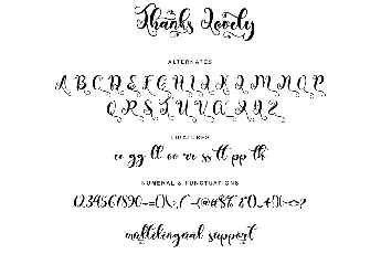 Thanks Lovely font